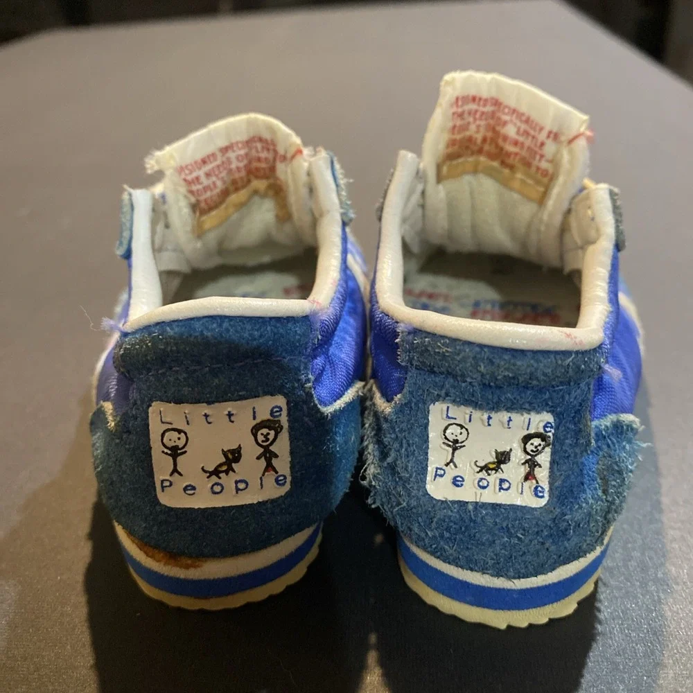 Vintage 80's Little People Tiny Baby blue suede Nylon Running shoes Very Rare